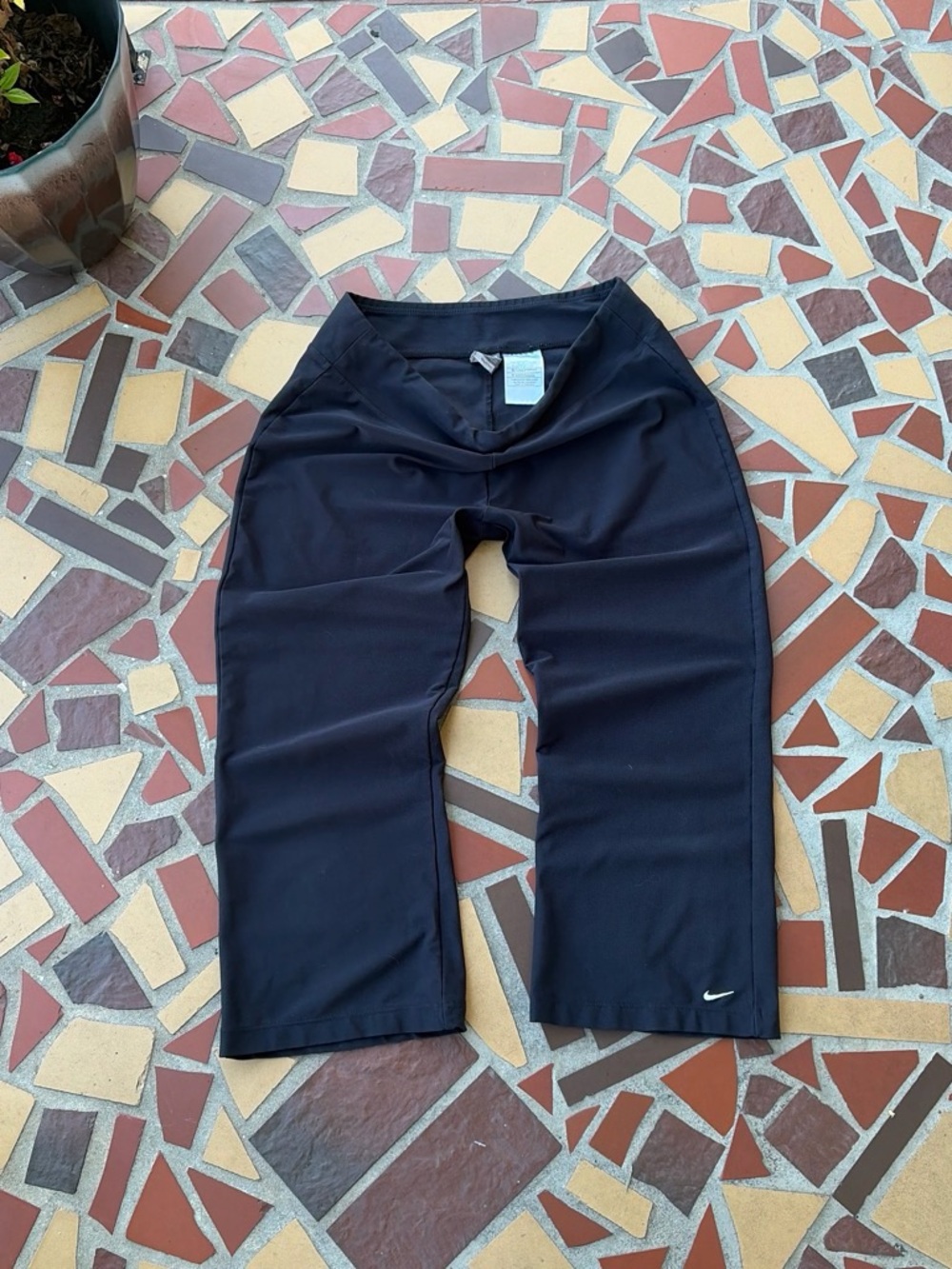 Vintage Y2k Nike Black Wide Leg Capri Leggings